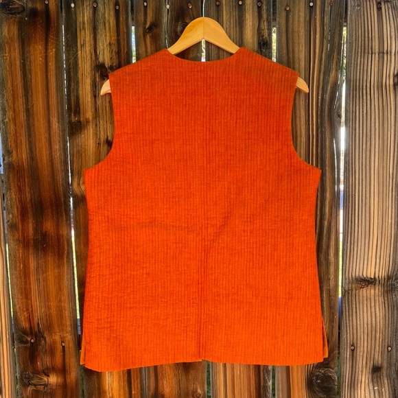 Curiosity orange oversized reversible mid-length vest, size M - Picture 4 of 8